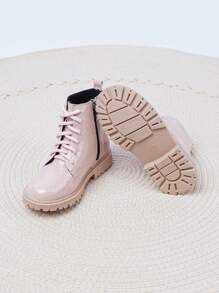 時尚酷街頭風溫暖毛絨女孩靴子,杏 - 杏色 - 查看 9