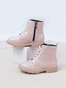 時尚酷街頭風溫暖毛絨女孩靴子,杏 - 杏色 - 查看 7