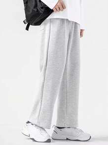 Manfinity Hypemode Nam Rắn lỏng lẻo Màu sắc Eo dây rút Quần thể thao - Màu Xám nhạt - Xem 3