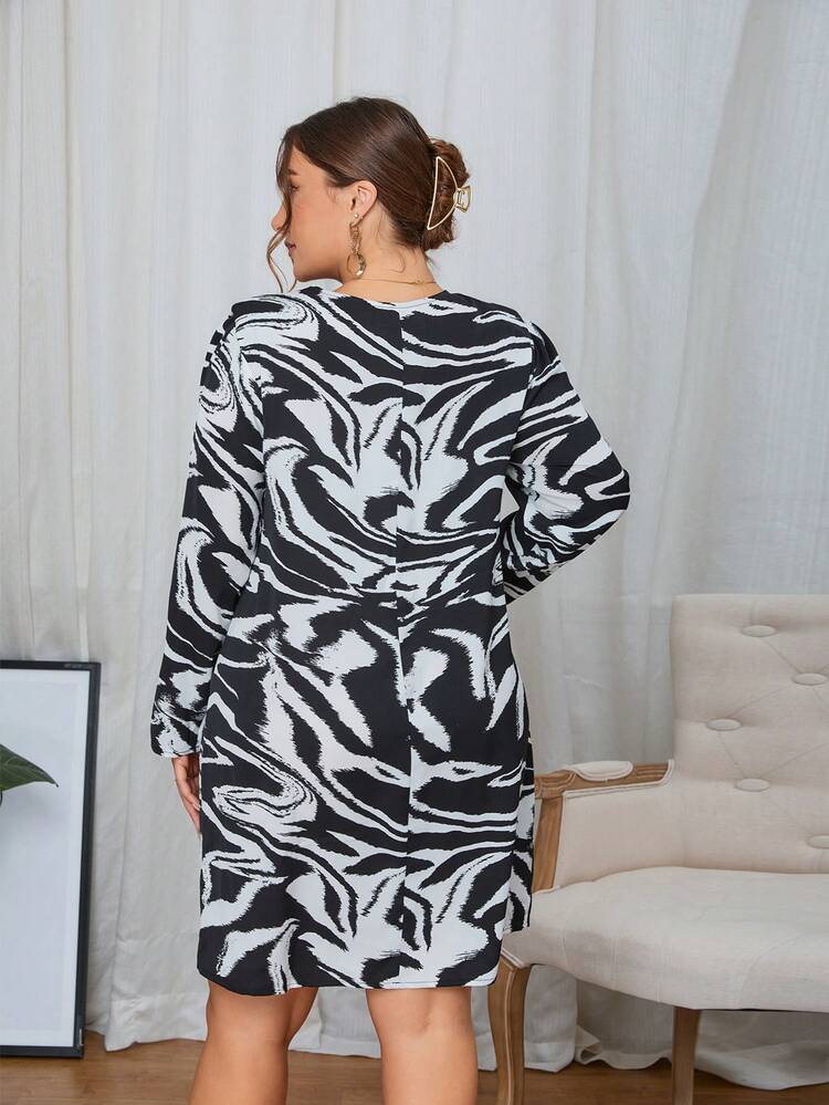 Plus Allover Print Dress