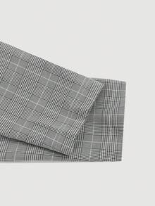 SHEIN MOD Plaid Print Square Neck Asymmetrical Hem Blouse - Camel - View 3