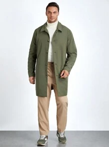 GENTILAND 宽松版型男士加大码前扣风衣