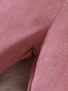 Baby Girl Solid Tee & Cartoon Embroidery 3D Ear Design Overall Jumpsuit - Pink - View 6