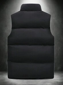 男士拉链保暖内衬背心加厚外套，保暖 - 黑色 - 查看 2