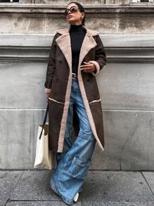 EURMUSE Women's Retro Double-Breasted Fleece Jacket, Autumn/Winter