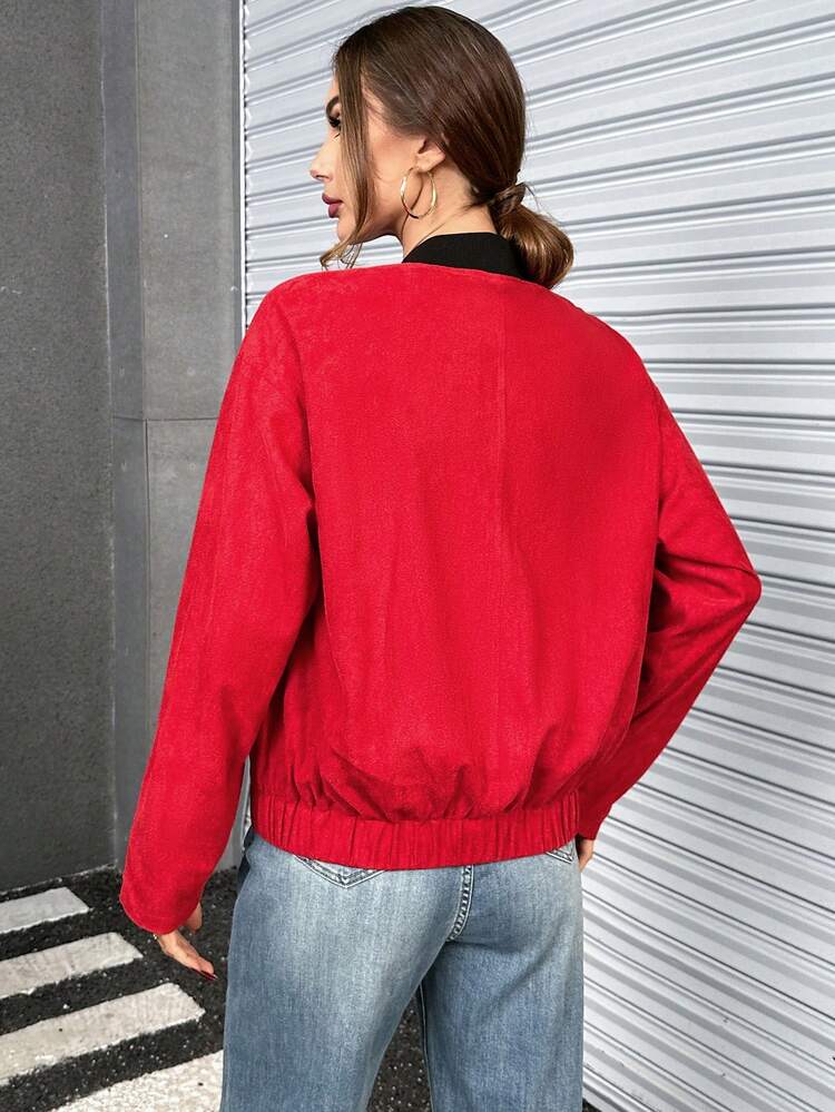Zip Up Solid Zip Up Jacket