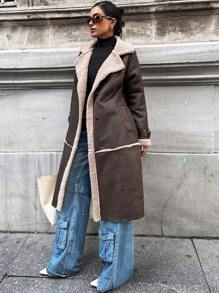 EURMUSE Women's Retro Double-Breasted Fleece Jacket, Autumn/Winter