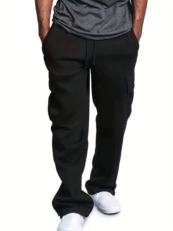 Men Plus Solid Drawstring Waist Sweatpants SHEIN USA