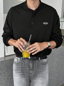 DAZY 男士字母拼接细节 Polo 衫商务装