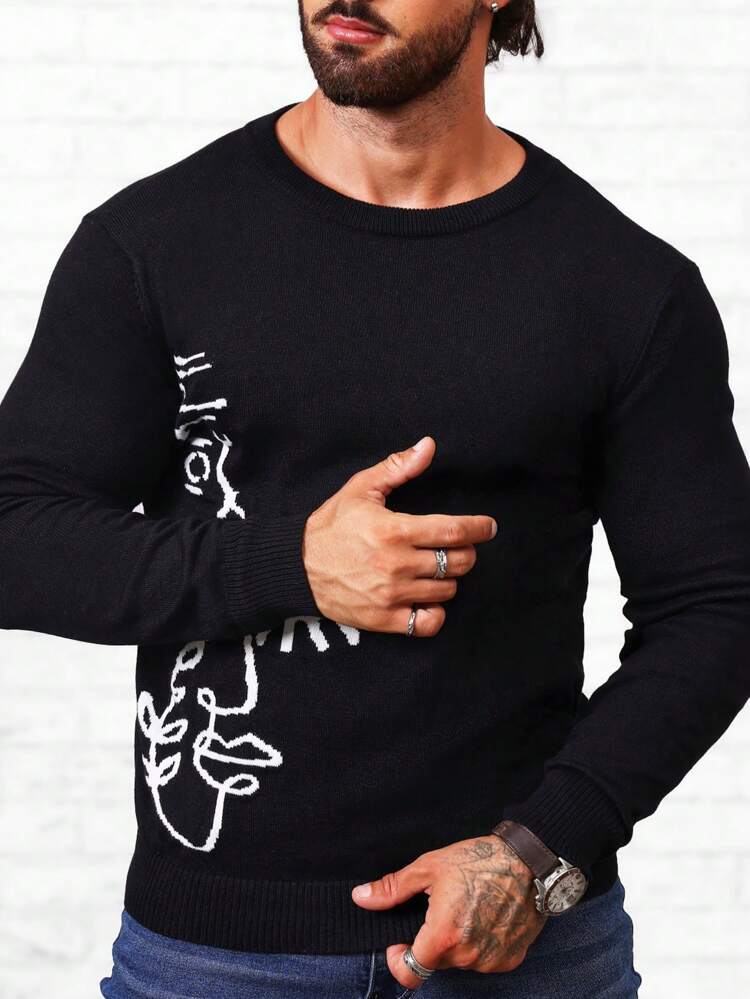 Men Graphic Pattern Sweater