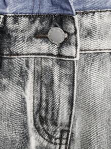 Denimoi Jeans de pierna ancha con cintura alta, bolsillos sesgados y bloques de color apilados - Azul - Ver 9