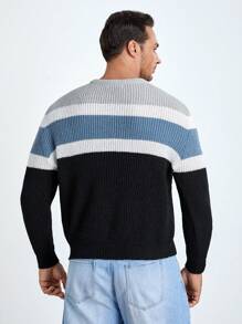 EASEVO Men Plus Color Block Sweater - Multicolor - View 2