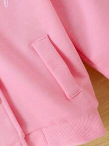 Áo khoác in hình kỳ lân cho bé gái - Hồng - Xem 6