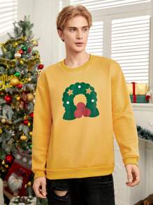 Manfinity EZcore Men Christmas Print Sweatshirt - Yellow - View 1