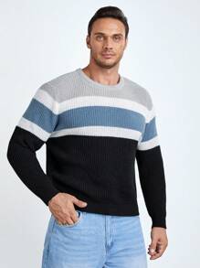 EASEVO Men Plus Color Block Sweater - Multicolor - View 4