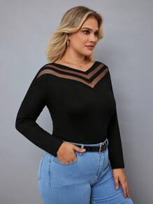 EURMUSE Plus Mesh Insert Solid Top - Black - View 5