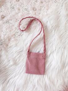 Baby Girl Solid Tee & Cartoon Embroidery 3D Ear Design Overall Jumpsuit - Pink - View 3