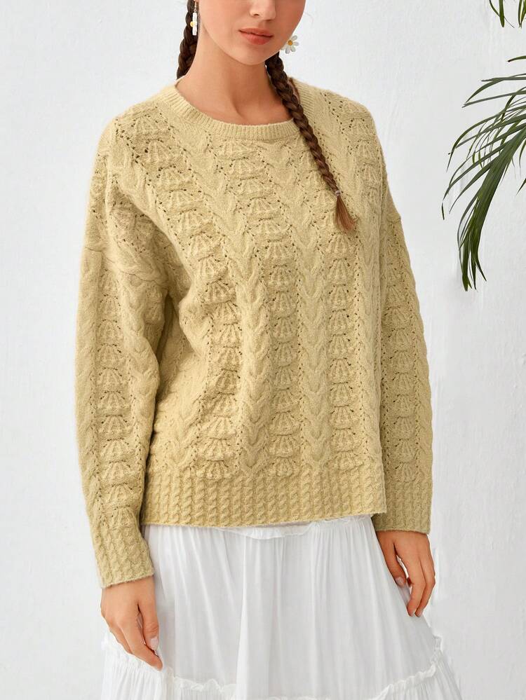 Solid Drop Shoulder Sweater