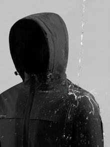 Manfinity Homme Men Zip Up Drawstring Hooded Thermal Lined Padded Coat - Black - View 4