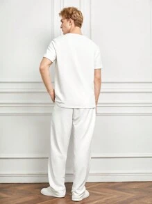 Manfinity Hypemode Men Cartoon Graphic Tee & Pants - White - View 2