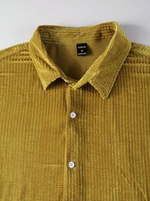 Manfinity Homme Hombres Camisa unicolor con botón delantero