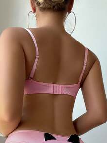 Cartoon Graphic Cartoon Graphic Underwire Bralette - Pink - View 2