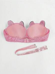 Cartoon Graphic Cartoon Graphic Underwire Bralette - Pink - View 3