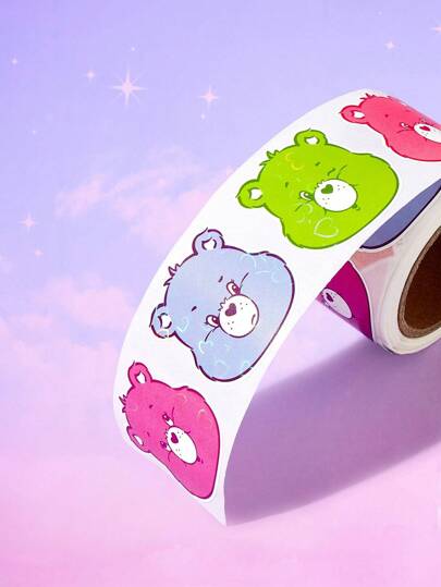 ROMWE X Care Bears 1roll cartoon beer grafische sticker, leuke geassorteerde sticker, school