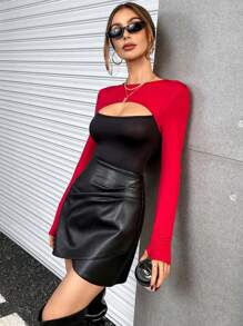 SHEIN Essnce 素色超短款T恤不附洋裝 - 彩色 - 查看 5