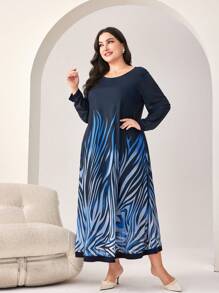 Mulvari Plus Graphic Print Tunic Dress - Multicolor - View 6