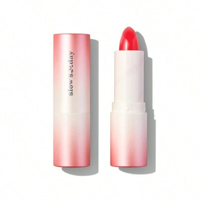 Slow Sunday Strawberry Color Changing Lip Balm, Strawberry, Cute Heart-Shaped Design, Color-Changing, Daily Lip Care, Lip Sleeping Mask, Fruit Favor, Good Choice For Wedding, Vacation, Beach, Travel Essentials, Suitable For Summer Lip Care