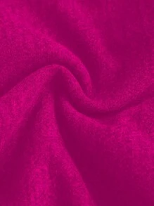 SHEIN Clasi Plus Solid Double Breasted Overcoat - Hot Pink - View 5