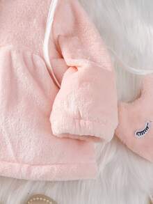 女嬰3D耳朵設計連帽外套和包 - 粉色 - 查看 3