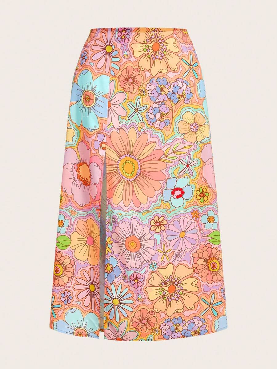 Dear Darling Design Studio 艺术家波西米亚风度假花卉印花优雅裙子，适合夏季、假日、派对、春季、海滩、节日、伊比沙岛装扮、西方服饰