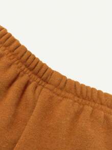 Cozy Pixies 男嬰半拉鏈衛衣和衛褲 - 棕色 - 查看 3