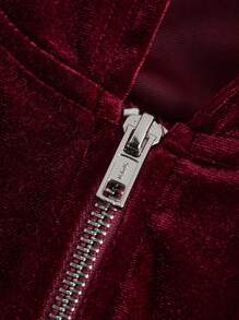 Teen Girl Contrast Tape Side Zip Up Jacket & Pants