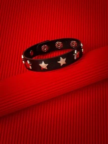 ROMWE Grunge Punk 星形裝飾手環 - 黑色 - 查看 1