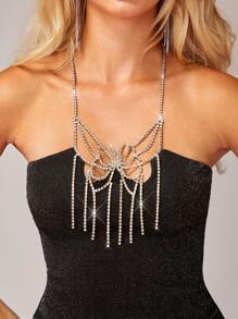 Hauture Loại bướm Pha lê Váy sequin - màu đen - Xem 7