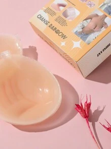 Front-close Silicone Bra - Apricot - View 1