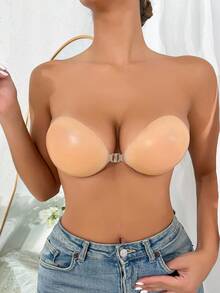 Front-close Silicone Bra - Apricot - View 4
