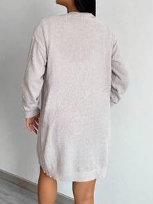Chiquease Solid Knit Top and Drop Shoulder Cardigan and Knit Shorts