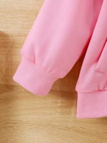 Áo khoác in hình kỳ lân cho bé gái - Hồng - Xem 5