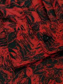 Men Plus Allover Print Shirt - Red - View 5