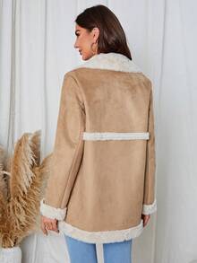 RELISH NOLESS Dual Pocket Teddy Lined Coat - Camel - View 2