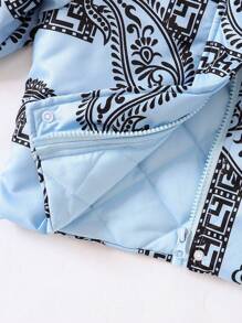 Áo khoác có mũ trùm đầu in họa tiết Paisley cho bé trai - Màu xanh lam - Xem 7