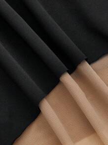 SHEIN ICON Ladder Cut Out Halter Neck Bodycon Dress - Black - View 4