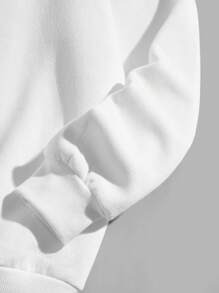 SHEIN Boys' Casual Round Neck Sweatshirt With Cartoon Character & Letter Print - White - View 3