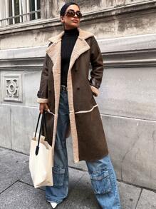 EURMUSE Women's Retro Double-Breasted Fleece Jacket, Autumn/Winter