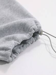 DAZY Solid Elastic Waist Slant Pocket Sweatpants,Women Joggers Fall,Winter - Grey - View 7