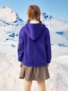 We Bare Bears X SHEIN 女大童卡通圖案連帽衫